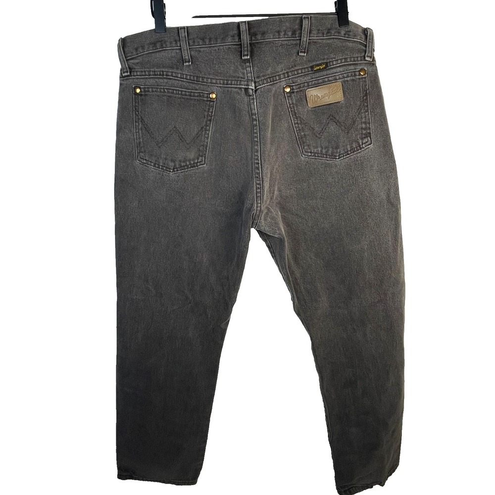 Wrangler Jeans Mens 36x30 Black Cowboy Cut 13MWZ Dark Wash Rodeo Western Y2K - Picture 2 of 6